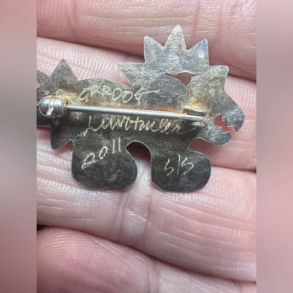 Vintage Handmade‎ Signed Silver Tone Brooch